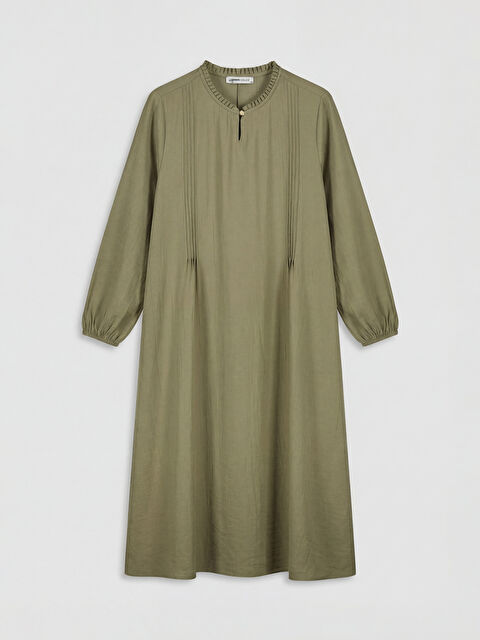 LCW Grace Fırfırlı Hakim Yaka A Kesim Elbise - S6FO97Z8-P54