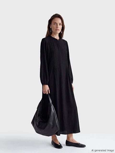 LCW Grace Bisiklet Yaka Balon Kollu Elbise	 - S6FO97Z8-CVL