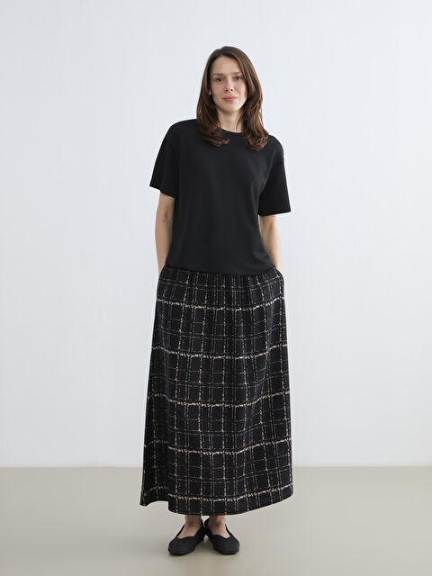 LCW Grace Beli Lastikli Desenli Belmando Kloş Etek - S6FP05Z8-SW6