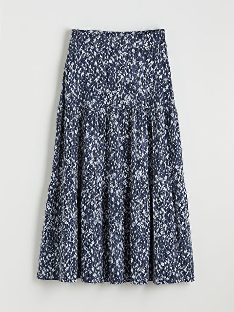 LCW Grace Beli Lastikli Desenli A Kesim Etek - S6FP08Z8-LSH