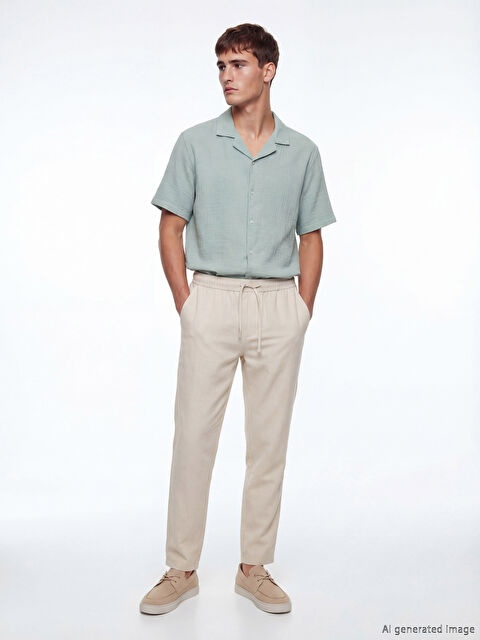 LCW Vision Standart Kalıp Keten Görünümlü Erkek Pantolon