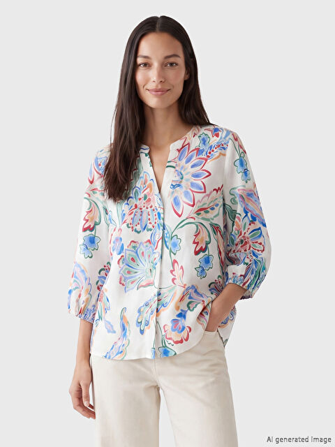 LCW EVERYDAY Blouse À Motifs À Encolure En V Échancré