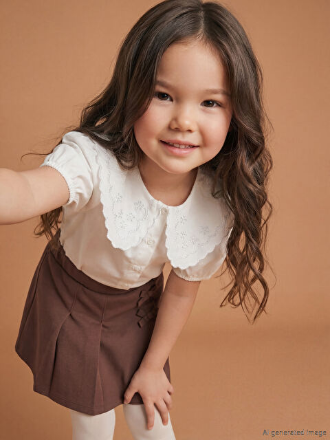 LCW Kids Bebe Yaka Kız Çocuk Gömlek - S6FP82Z1-FDU