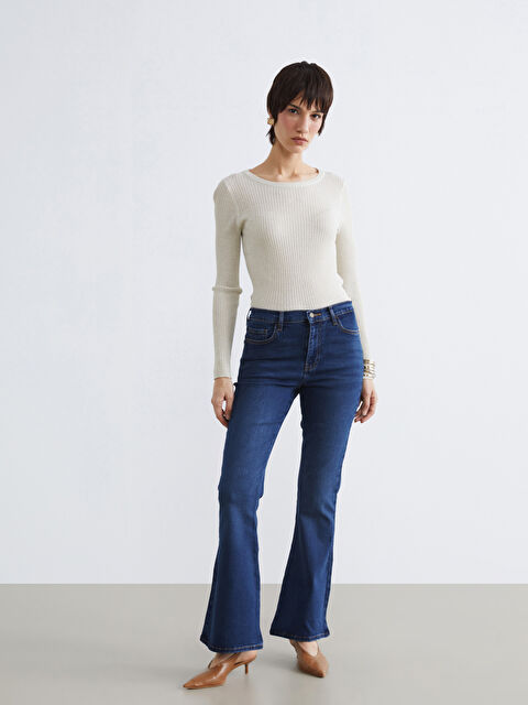 LCW Jeans Mars Flare Kadın Jean Pantolon - S6FP88Z8-309