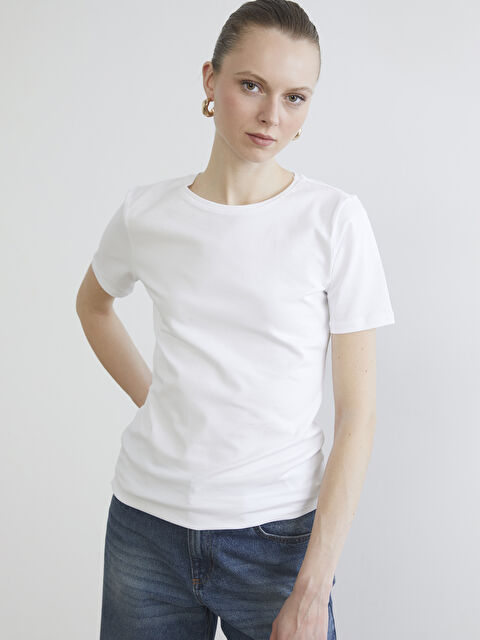 LCW ECO Bisiklet Yaka Kadın Tişört - S6FQ08Z8-J5E