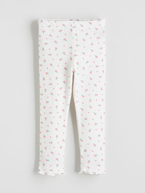 LCW ECO Çiçek Desenli Kız Çocuk Tayt - S6FQ23Z1-LRA