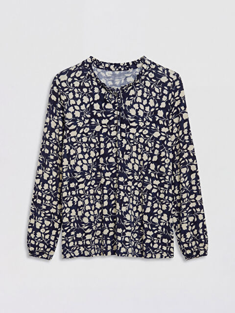 LCW Grace Bağlamalı Yaka Çiçekli Bluz