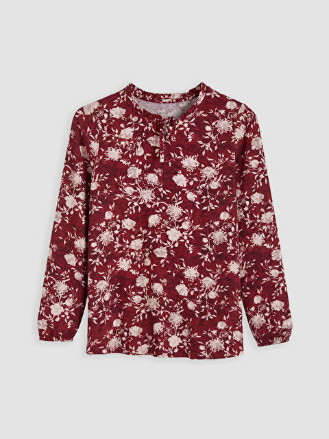 LCW Grace Bağlamalı Yaka Çiçekli Bluz