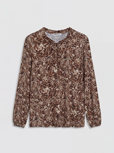 LCW Grace Bağlamalı Yaka Çiçekli Bluz