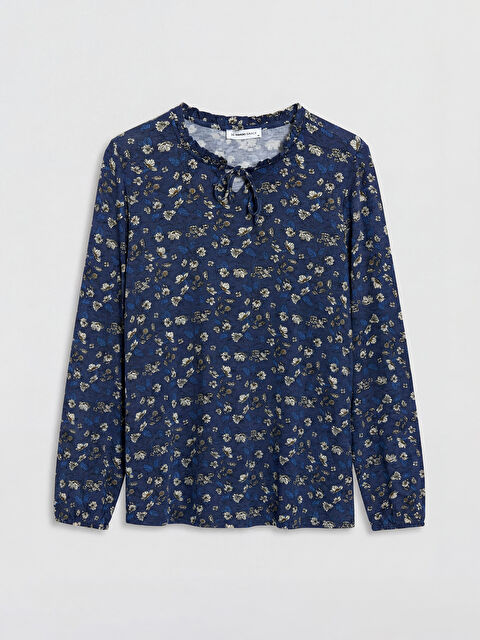 LCW Grace Bağlamalı Yaka Çiçekli Bluz