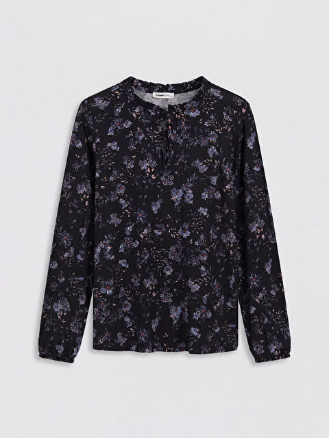 LCW Grace Bağlamalı Yaka Çiçekli Bluz