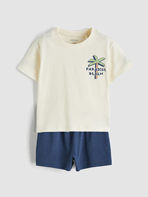 LCW baby Erkek Bebek Baskılı Tişört ve Şort - S6FQ50Z1-FDL