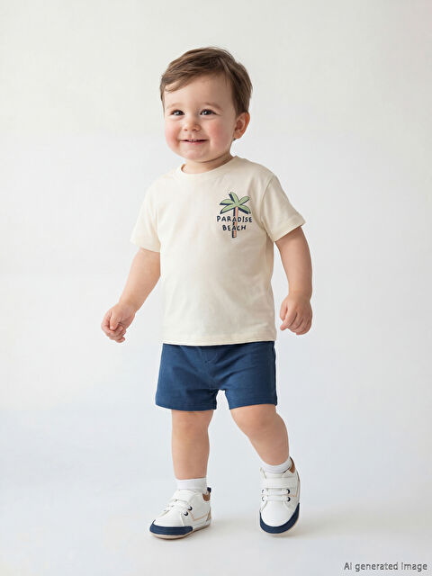 LCW baby Erkek Bebek Baskılı Tişört ve Şort