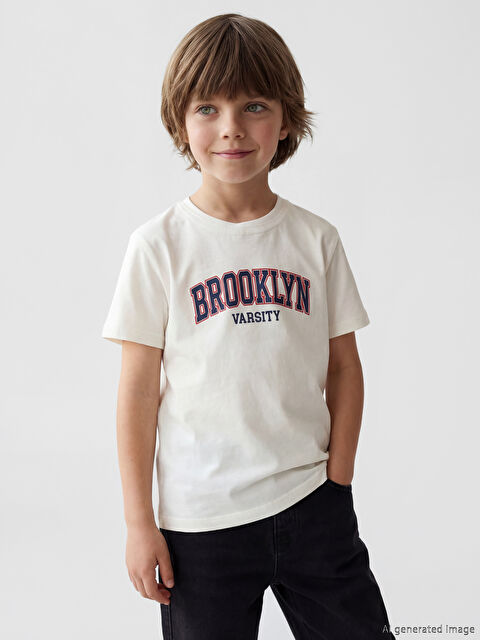LCW Kids  Brooklyn Baskılı Erkek Çocuk Tişört