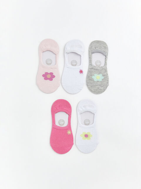 LCW Kids Floral Girls' Invisible Socks 5-Pack