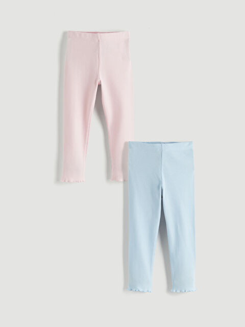 LCW ECO Beli Lastikli Kız Çocuk Tayt 2'li - S6FR20Z1-JM1