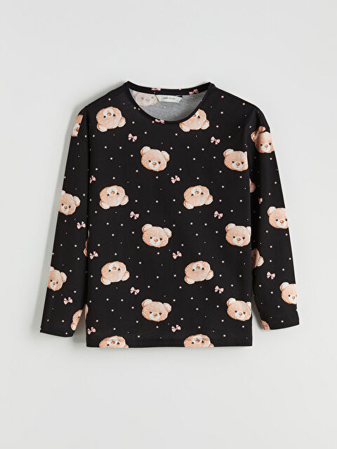 LCW Young Bisiklet Yaka Ayı Baskılı Kadın Pijama Üstü - S6FR30Z8-LQJ