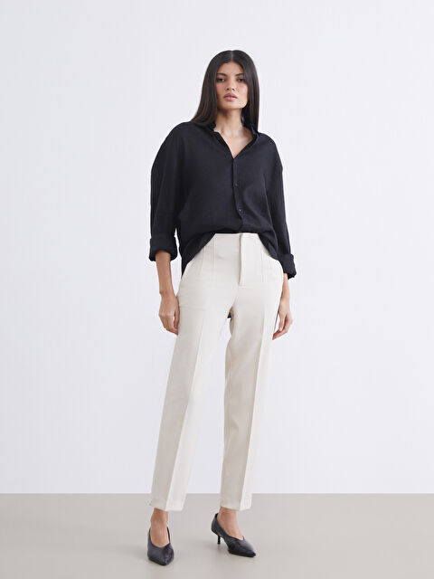 LCW ECO Yüksek Bel Kadın Gabardin Pantolon	 - S6FR36Z8-FZJ