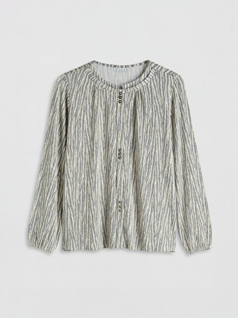 LCW Grace Bisiklet Yaka Desenli Bluz