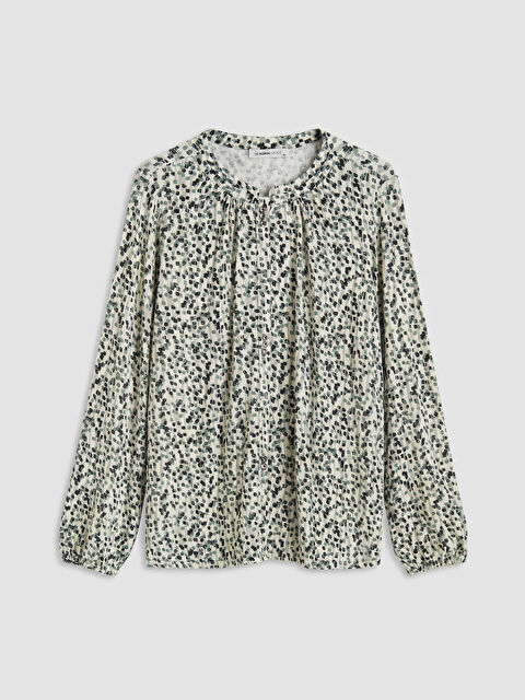 LCW Grace Bisiklet Yaka Desenli Bluz