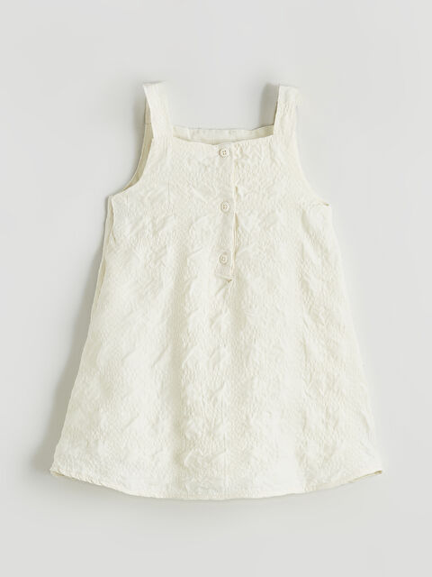 LCW ECO Kare Yaka Kız Çocuk Dokulu Elbise - S6FR43Z1-V9D