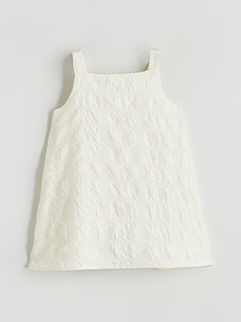 LC WAIKIKI Kare Yaka Kız Çocuk Dokulu Elbise - S6FR43Z1-V9D