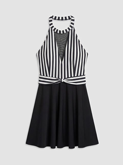 LCW DREAM Halter Yaka Çizgili Kadın Etekli Mayo