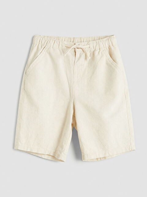 LCW Kids Beli Lastikli Keten Karışımlı Erkek Çocuk Şort