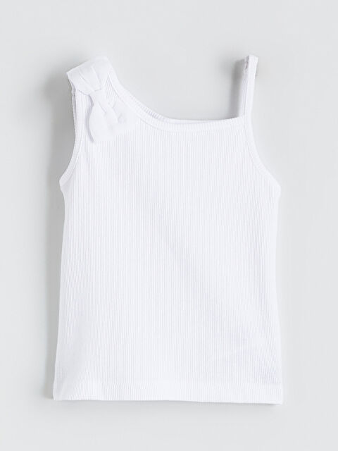 LC WAIKIKI Kare Yaka Fiyonk Detaylı Kız Çocuk Atlet	 - S6FR66Z1-J5E