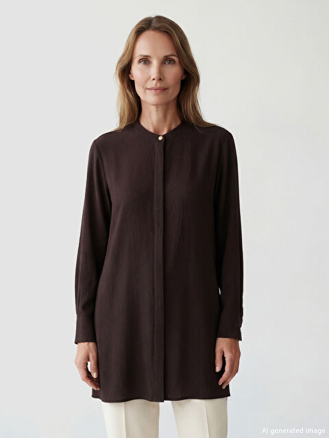 LCW Grace Hakim Yaka Dokulu Kadın Gömlek Tunik	 - S6FR79Z8-HSK