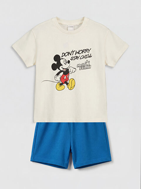 LCW baby تيشيرت وشورت أولاد أطفال مطبوع ميكي ماوس - S6FS08Z1-FDU