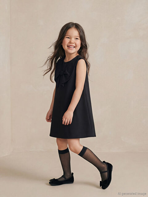 LCW Kids Fiyonk Detaylı Kız Çocuk Elbise - S6FS33Z1-CVL