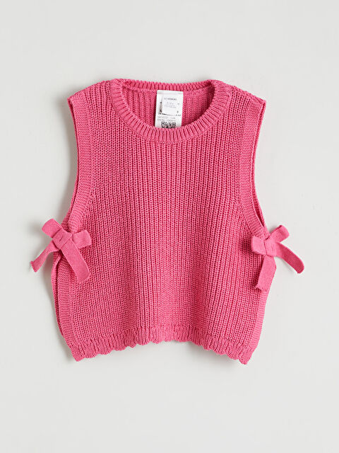 LCW Kids Bisiklet Yaka Fiyonk Detaylı Kız Çocuk Süveter - S6FS55Z1-FNL