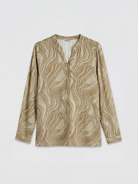 LCW Grace Kaçık Yaka Desenli Bluz	 - S6FT25Z8-LS6