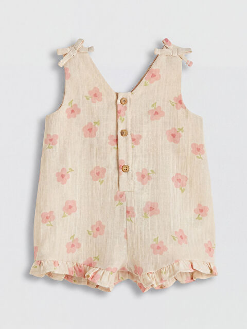 LCW baby Çiçekli Kız Bebek Müslin Tulum