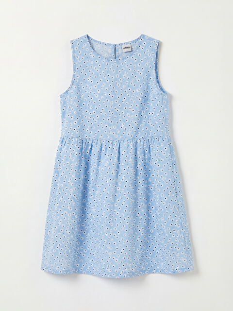 LCW Kids Bisiklet Yaka Çiçek Desenli Kız Çocuk Elbise - S6FT58Z4-LQQ