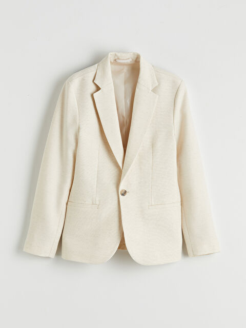 LCW Kids Keten Görünümlü Erkek Çocuk Blazer Ceket - S6FT65Z4-FDJ