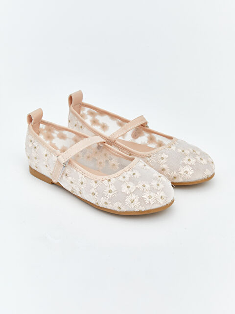 LCW STEPS Çiçek Nakışlı Kız Bebek Babet - S6FT74Z1-DMQ