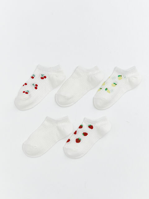 LCW Kids Meyve Desenli Kız Çocuk Patik Çorap 5'li - S6FT83Z4-FEW