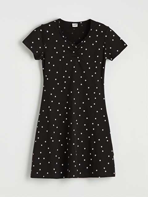 LCW Kids V Neck Floral Girls' Dress - S6FT84Z4-LQJ