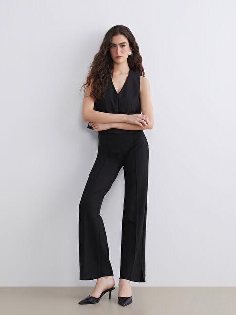 LCW ECO Beli Lastikli Soft Touch Kadın Pantolon - S6FU09Z8-CVL