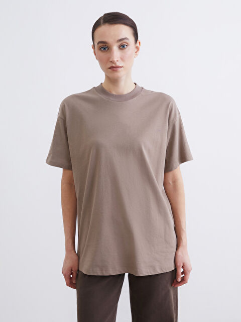 LCW Modest Bisiklet Yaka Kadın Tişört - S6FU32Z8-GXB