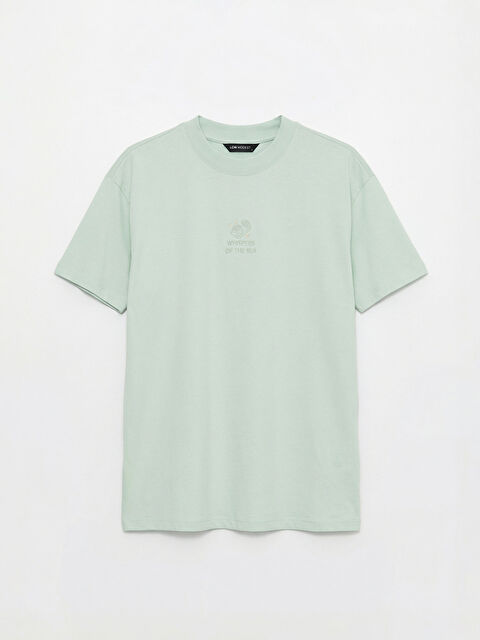 LCW Modest Bisiklet Yaka Baskılı Kadın Tişört - S6FU33Z8-FYU