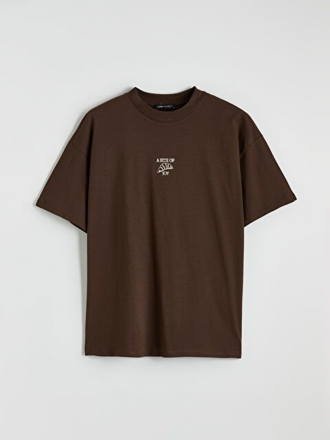 LCW Modest Bisiklet Yaka Baskılı Kadın Tişört - S6FU33Z8-HMK