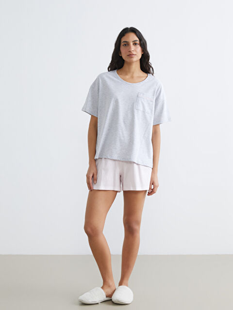 LCW DREAM Çizgili Kadın Şortlu Pijama Takımı - S6FU37Z8-LT4