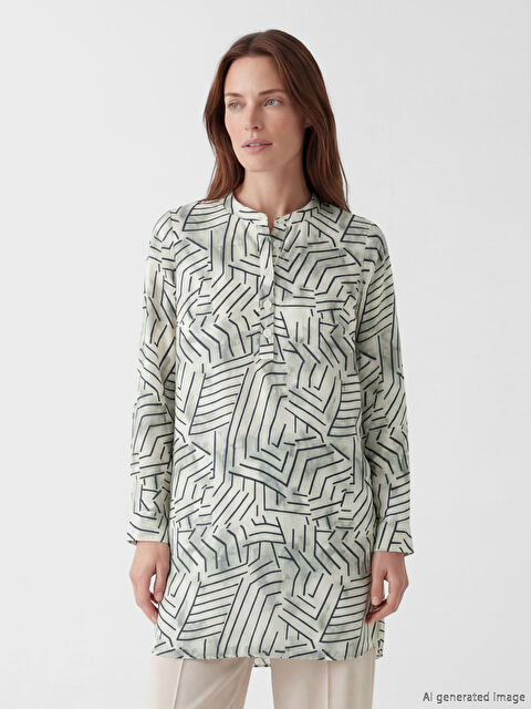 LCW Grace Hakim Yaka Desenli Kadın Tunik - S6FU39Z8-LQB