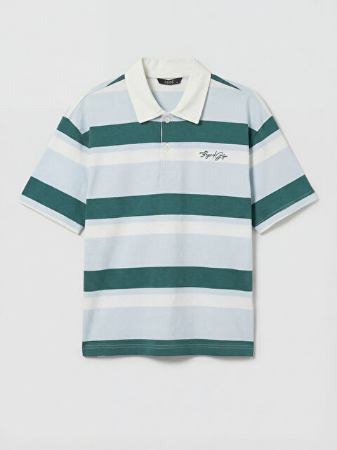XSIDE Polo Yaka Çizgili Erkek Tişört - S6FU40Z8-LEN