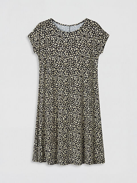 LCW Grace Bisiklet Yaka Desenli A Kesim Elbise