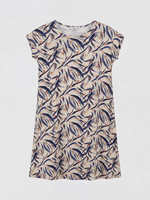 LCW Grace Bisiklet Yaka Desenli A Kesim Elbise