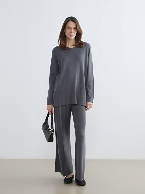 LCW Grace Pantaloni Tricot Basic cu Talie Elastică pentru Femei - S6FU47Z8-R17